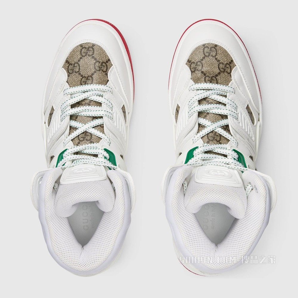 Gucci Basket女士高帮球鞋 白色可持续材料Demetra