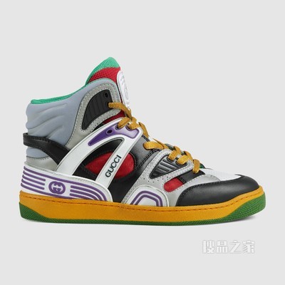 Gucci Basket女士高帮球鞋 黑色可持续材料Demetra