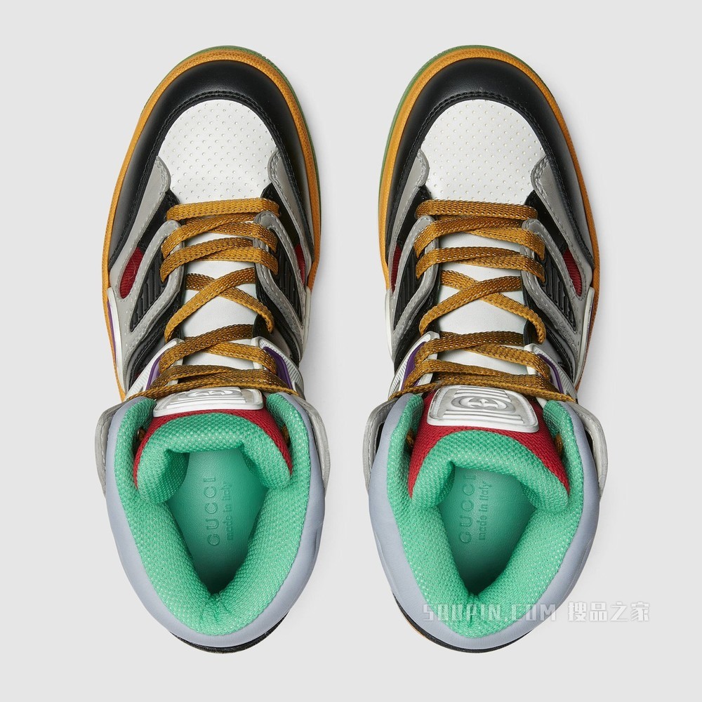 Gucci Basket女士高帮球鞋 黑色可持续材料Demetra
