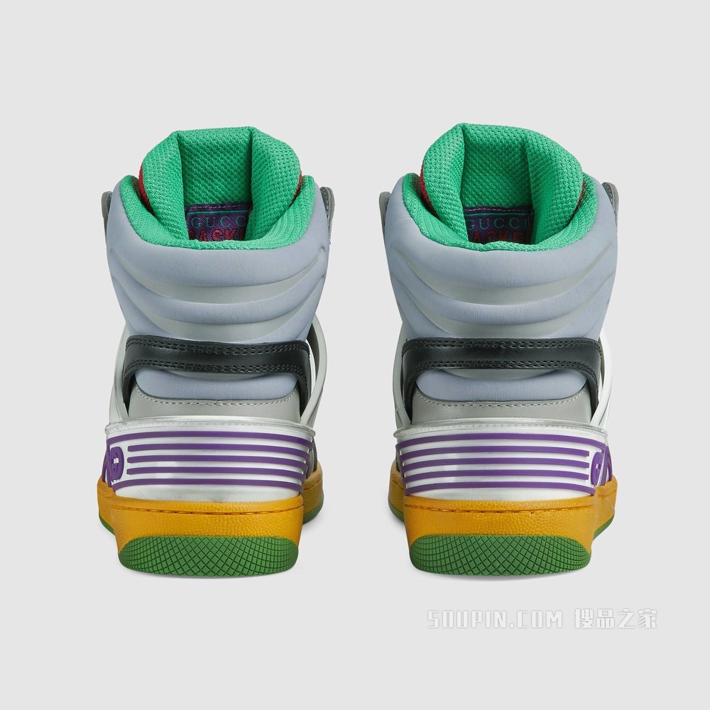 Gucci Basket女士高帮球鞋 黑色可持续材料Demetra