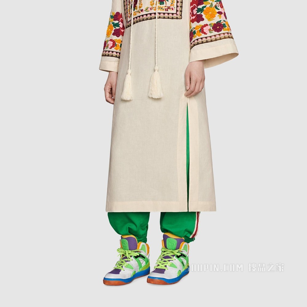 Gucci Basket女士高帮球鞋 彩色可持续材料Demetra
