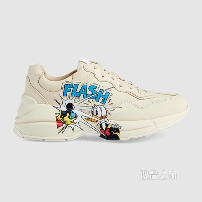 Disney x Gucci唐老鸭印花Rhyton女士运动鞋 象牙白