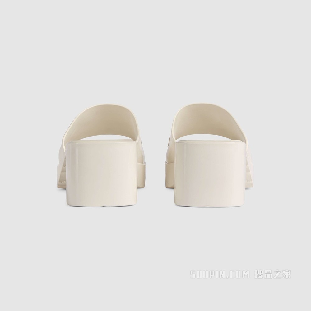女士橡胶拖鞋 白色橡胶