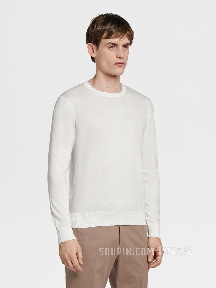 Premium 棉质针织圆领运动衫