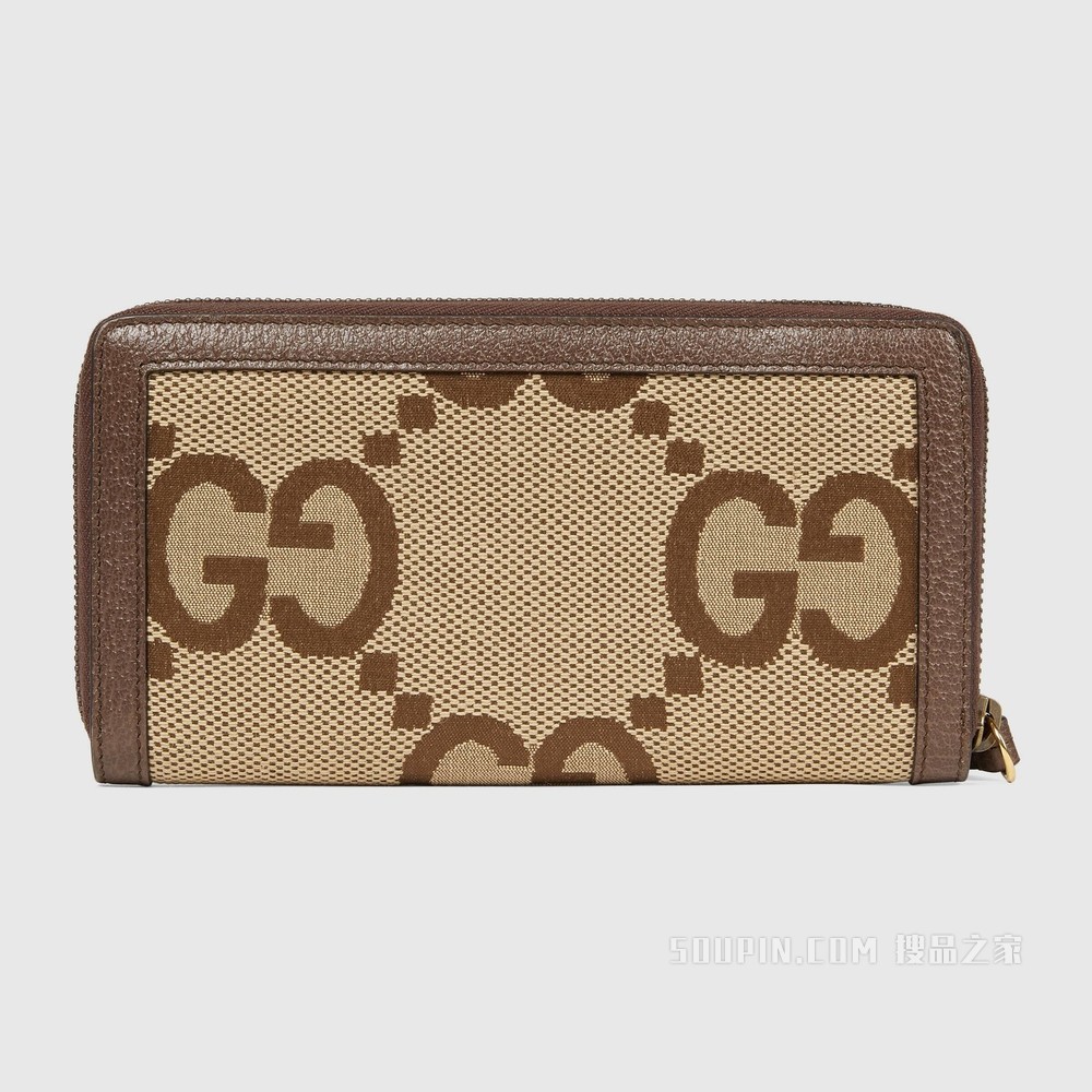 饰超级双G图案Gucci Diana竹节钱包 驼色和乌木色帆布