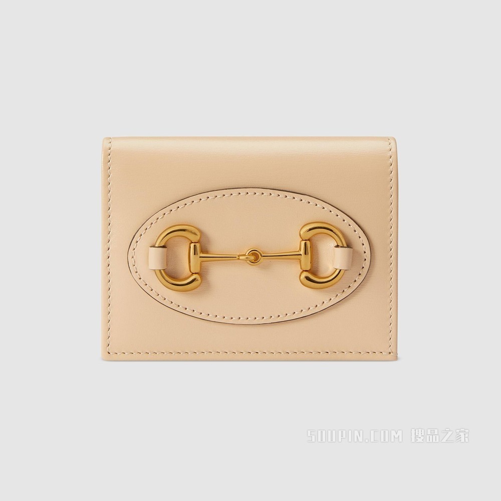 Gucci 马衔扣1955系列卡包 米色皮革