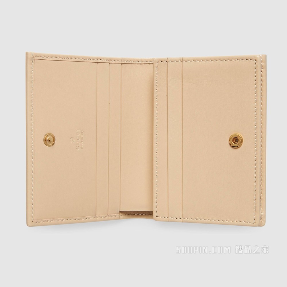 Gucci 马衔扣1955系列卡包 米色皮革