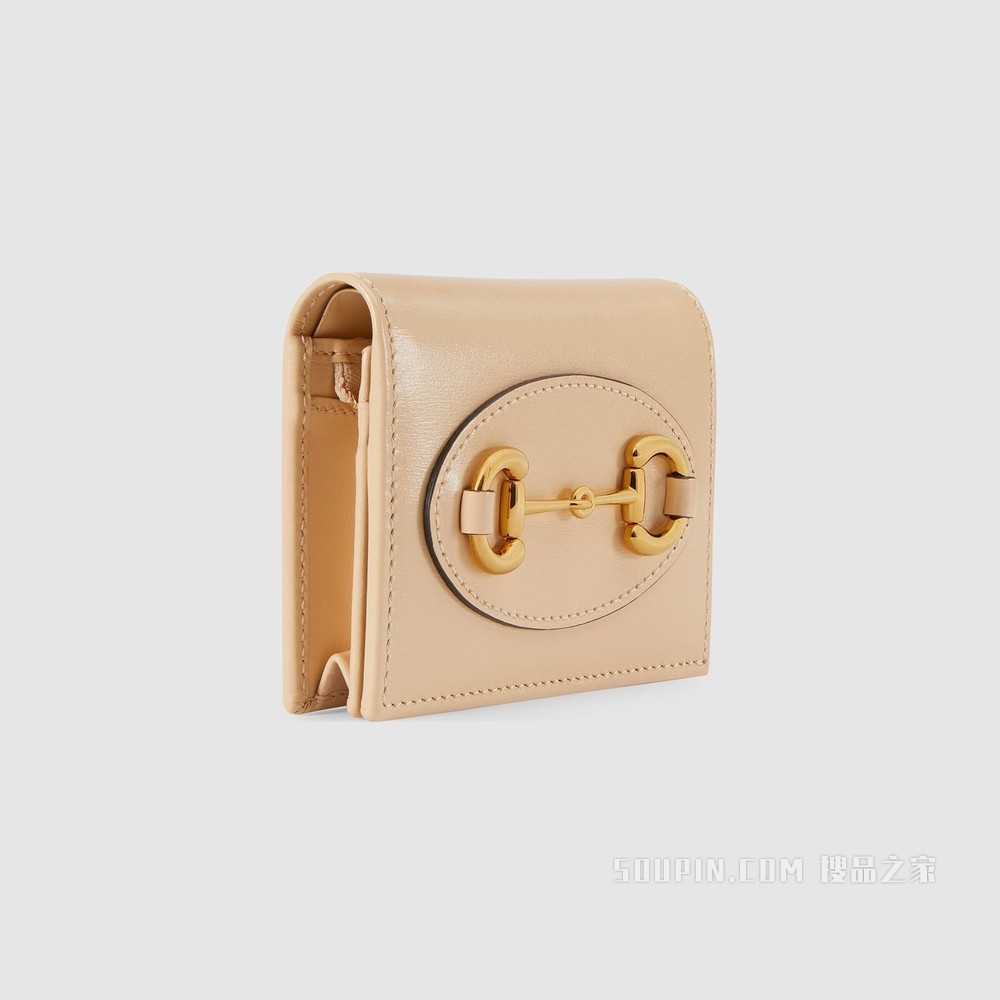 Gucci 马衔扣1955系列卡包 米色皮革