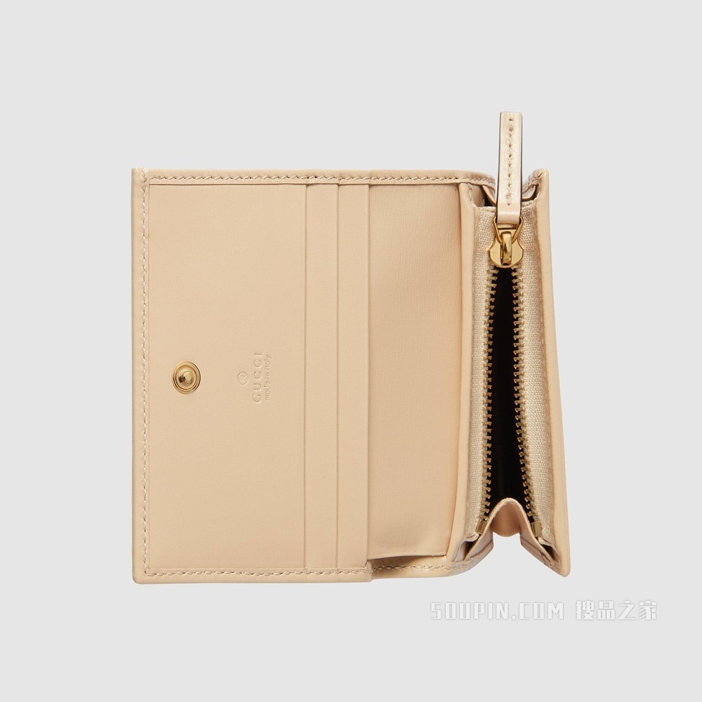 Gucci 马衔扣1955系列卡包 米色皮革
