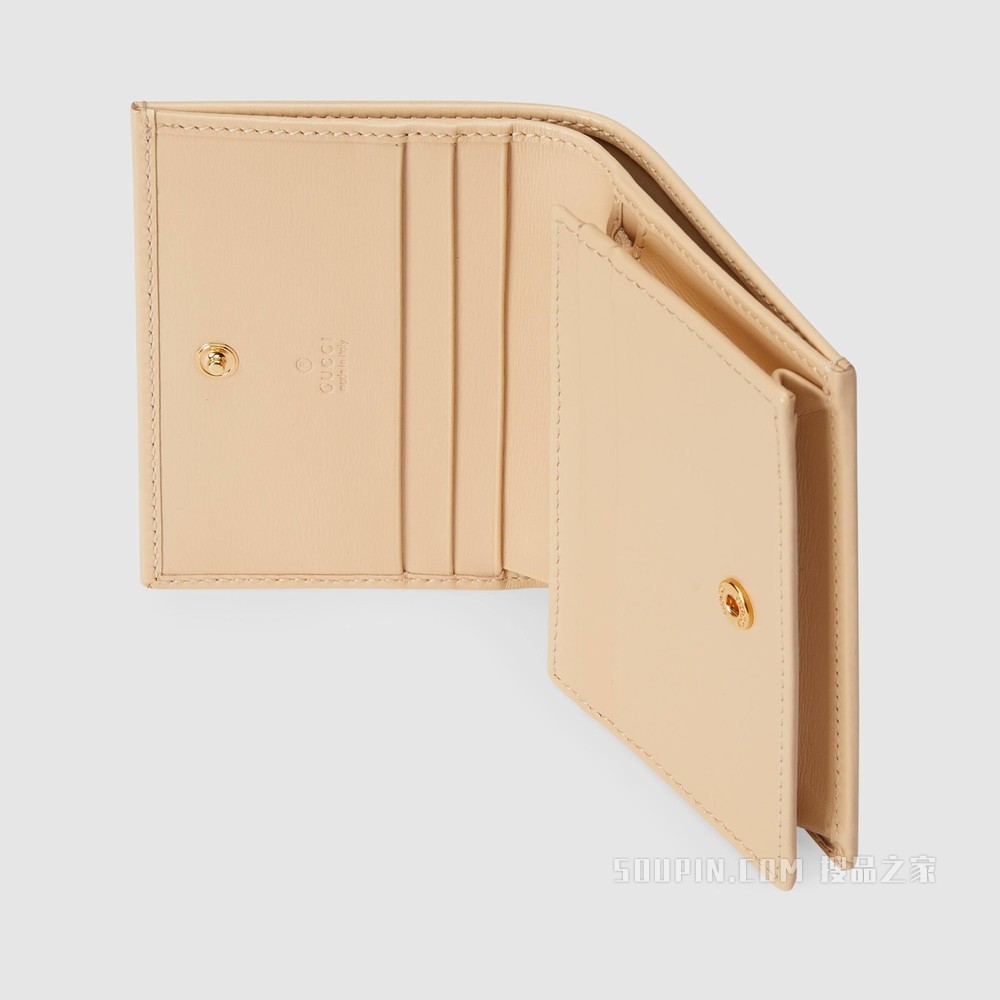 Gucci 马衔扣1955系列卡包 米色皮革