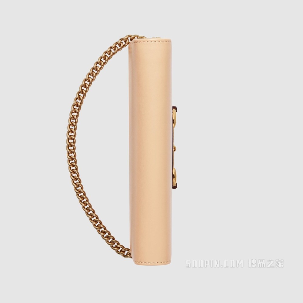 Gucci 马衔扣1955系列链带钱包 米色皮革