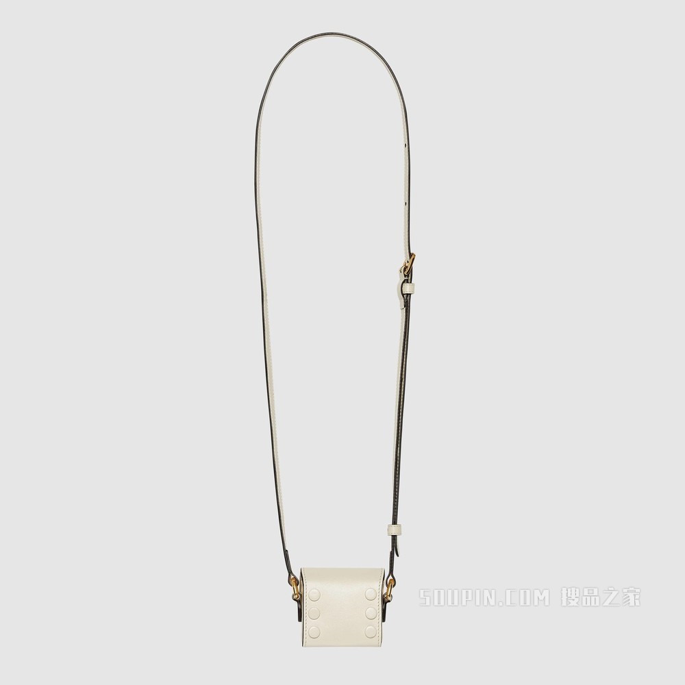 Gucci 马衔扣1955 Airpods保护套 白色皮革