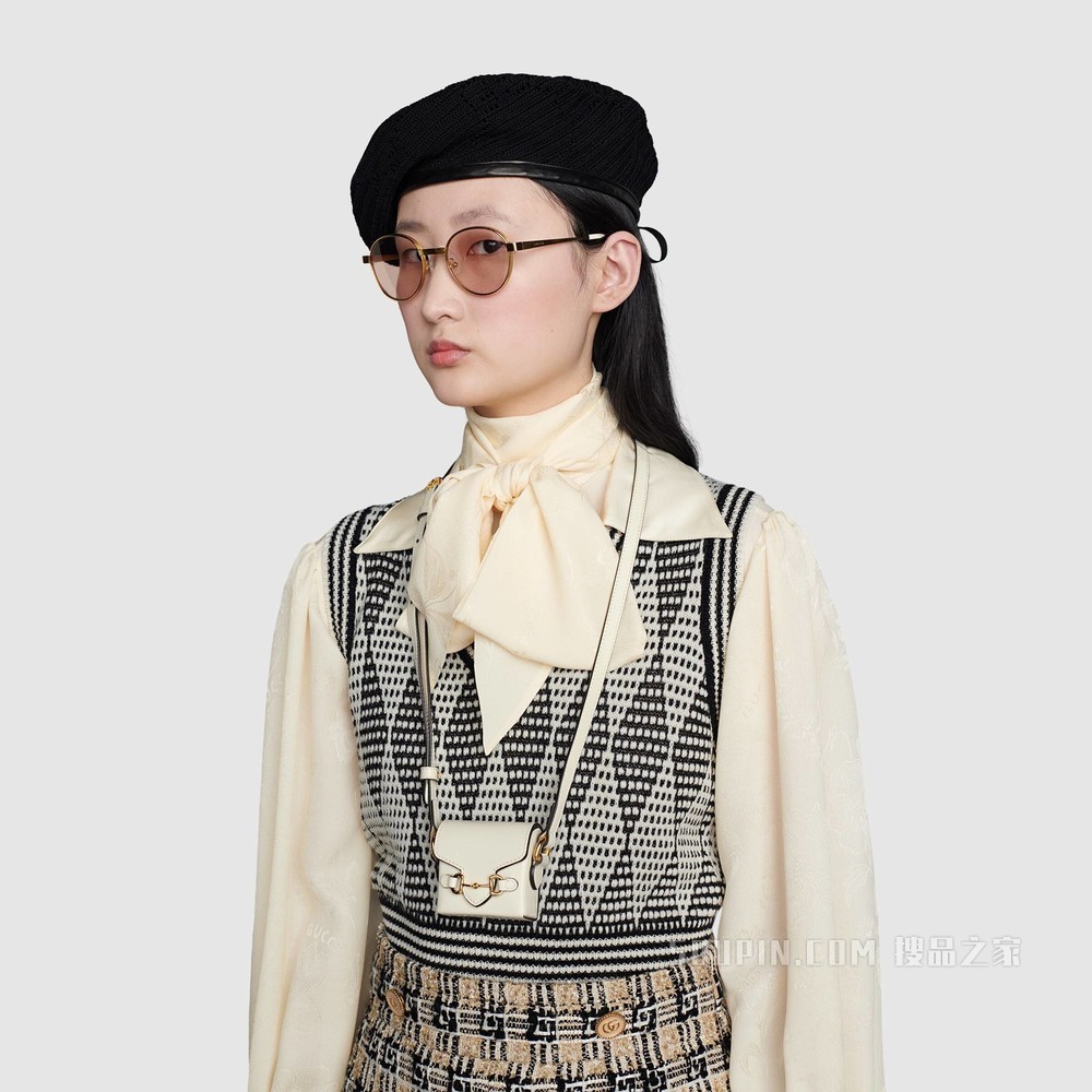Gucci 马衔扣1955 Airpods保护套 白色皮革