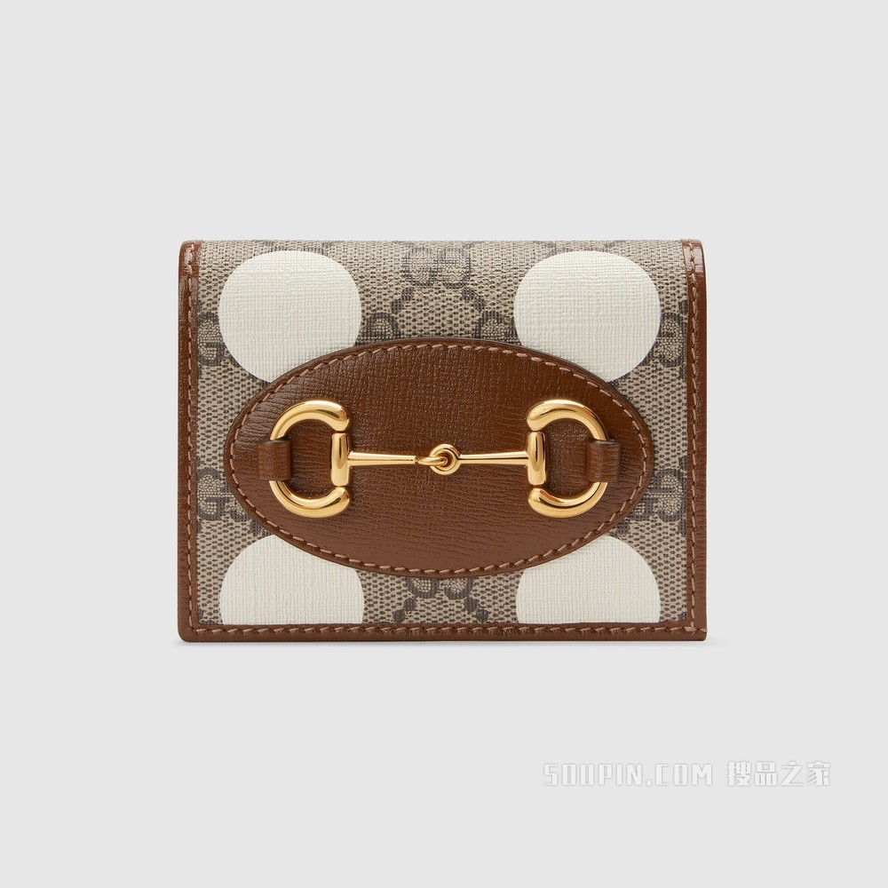 Gucci 马衔扣1955系列卡包 GG Supreme帆布