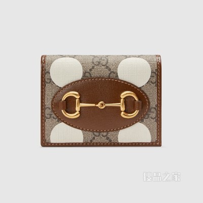 Gucci 马衔扣1955系列卡包 GG Supreme帆布