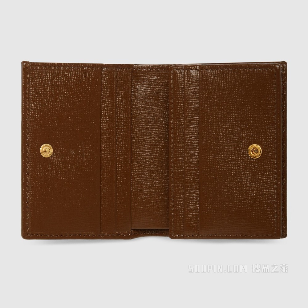 Gucci 马衔扣1955系列卡包 GG Supreme帆布
