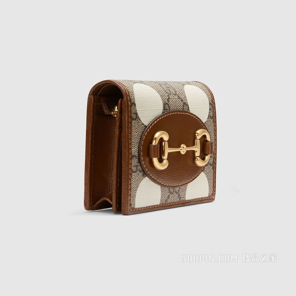 Gucci 马衔扣1955系列卡包 GG Supreme帆布