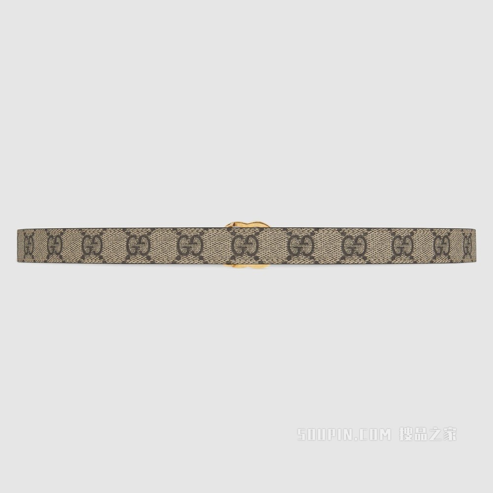双G带扣窄版腰带 GG Supreme帆布