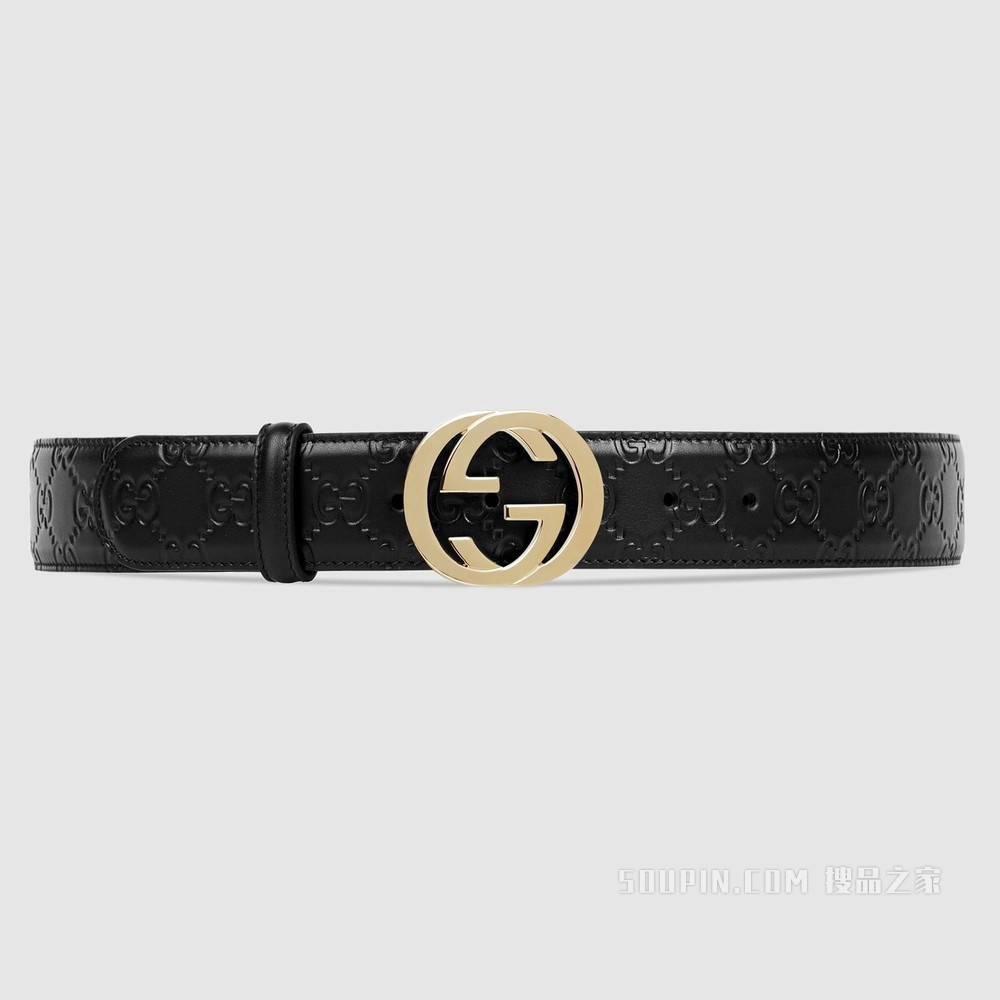 Gucci Signature皮革腰带 黑色Gucci Signature