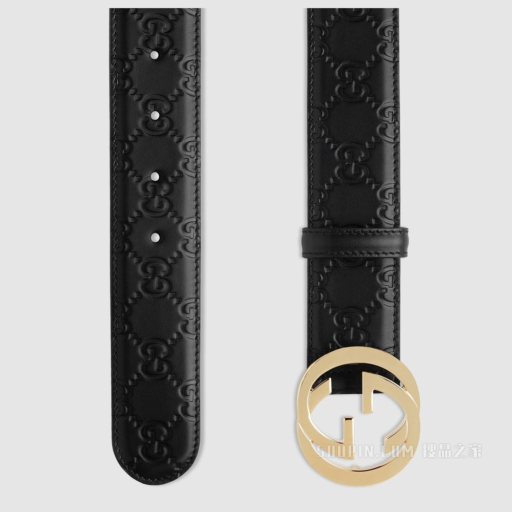 Gucci Signature皮革腰带 黑色Gucci Signature