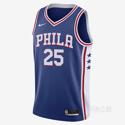 2020 赛季费城 76 人队 (Ben Simmons) Icon Edition Nike NBA Swingman Jersey 男子球衣