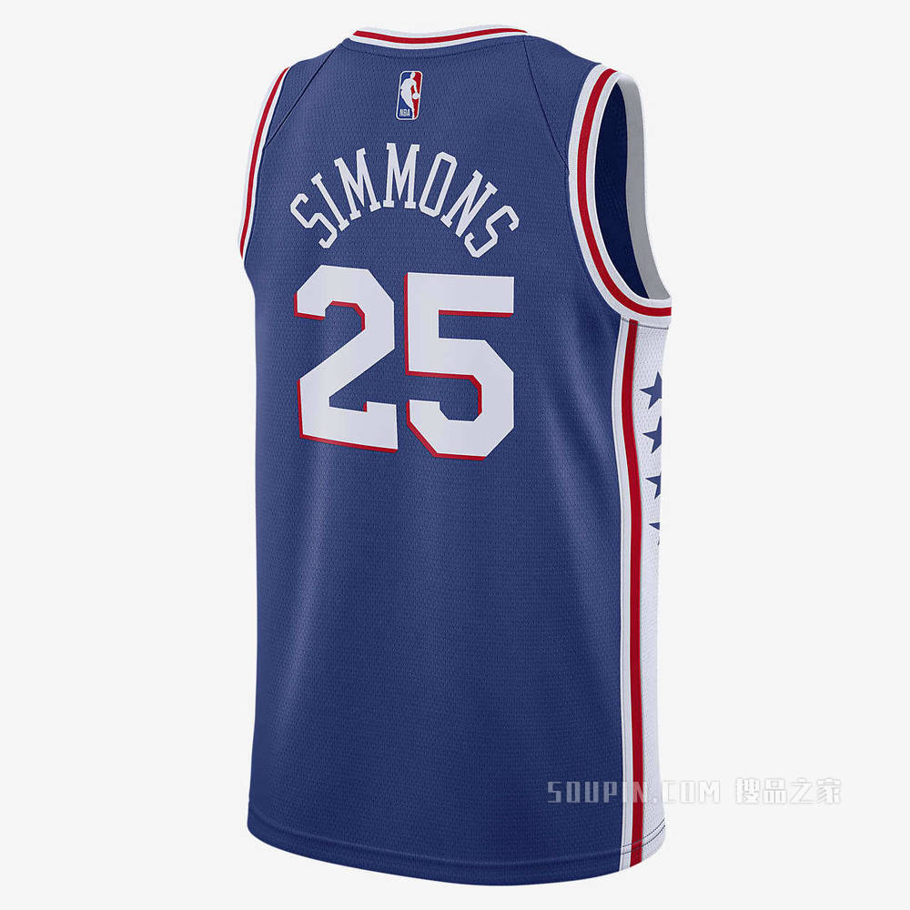 2020 赛季费城 76 人队 (Ben Simmons) Icon Edition Nike NBA Swingman Jersey 男子球衣