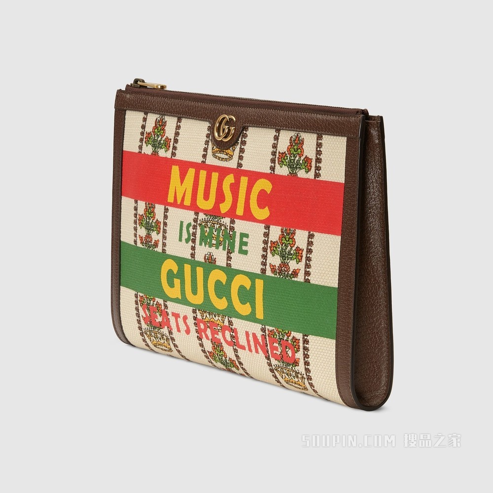 Gucci 100特别系列手拿包 象牙白色提花