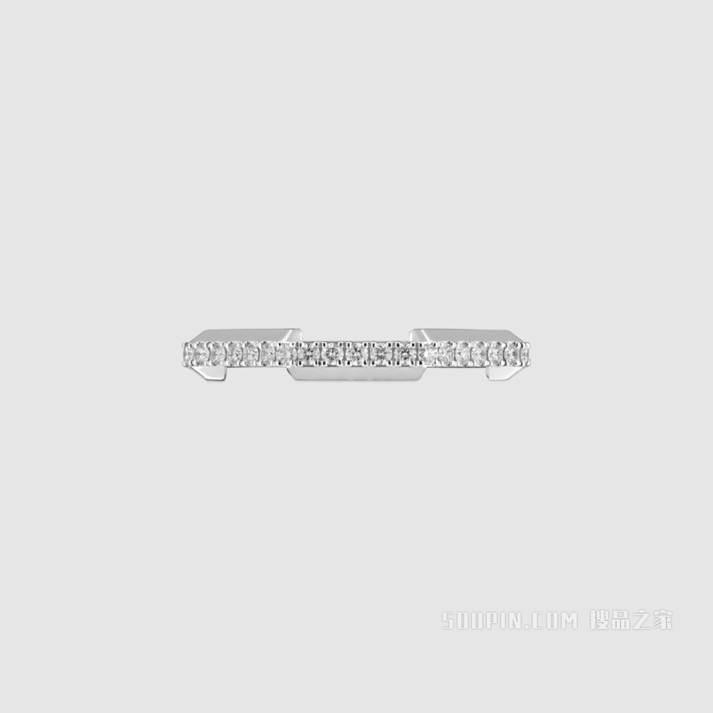 Gucci Link to Love系列钻石戒指 18K白金