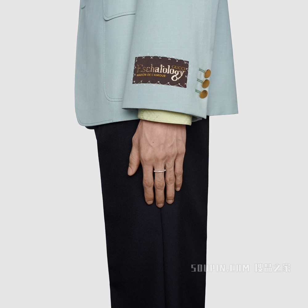 Gucci Link to Love系列钻石戒指 18K白金