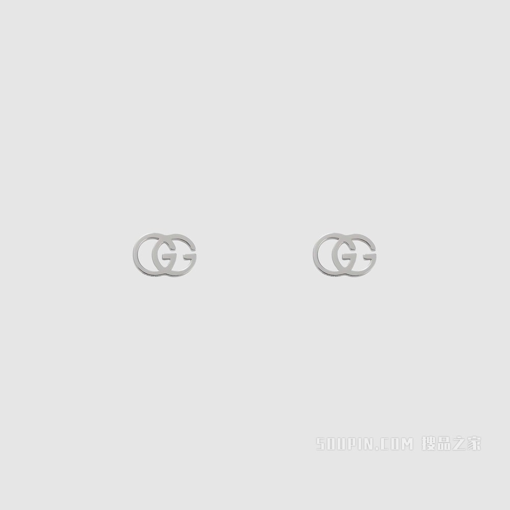 18K白金GG耳环 18K白金