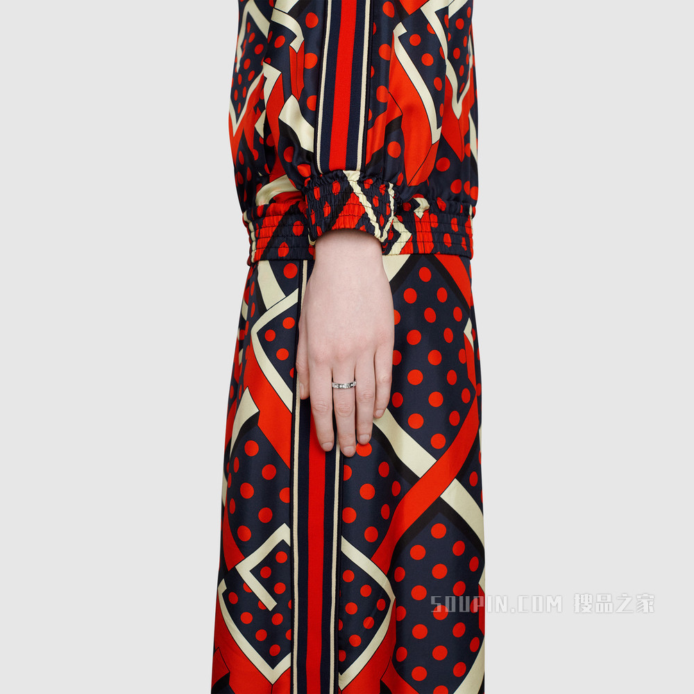 Icon系列18K白金爱心镶钻戒指 白金