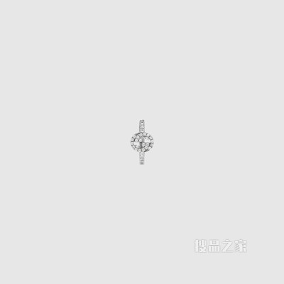 互扣式双G 18K白金单边耳环 白金
