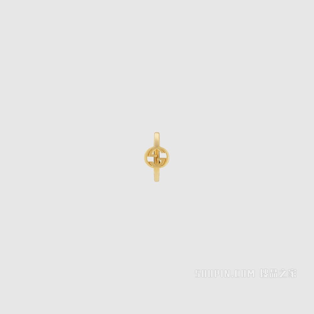 互扣式双G 18K黄金单边耳环 黄金