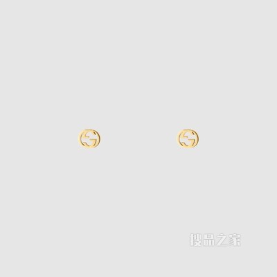 互扣式双G黄金耳环 18K黄金