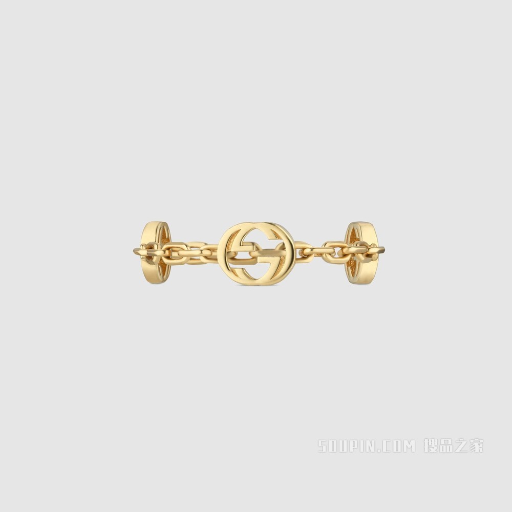 互扣式双G戒指 18K黄金