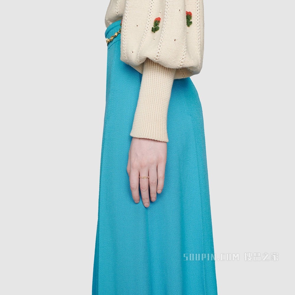 互扣式双G戒指 18K黄金