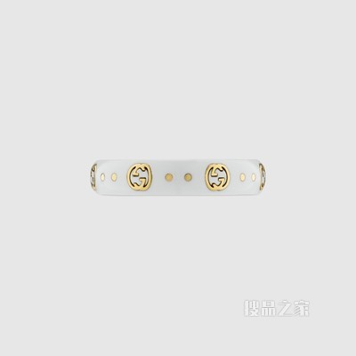 Icon系列互扣式双G戒指 18K黄金/白色