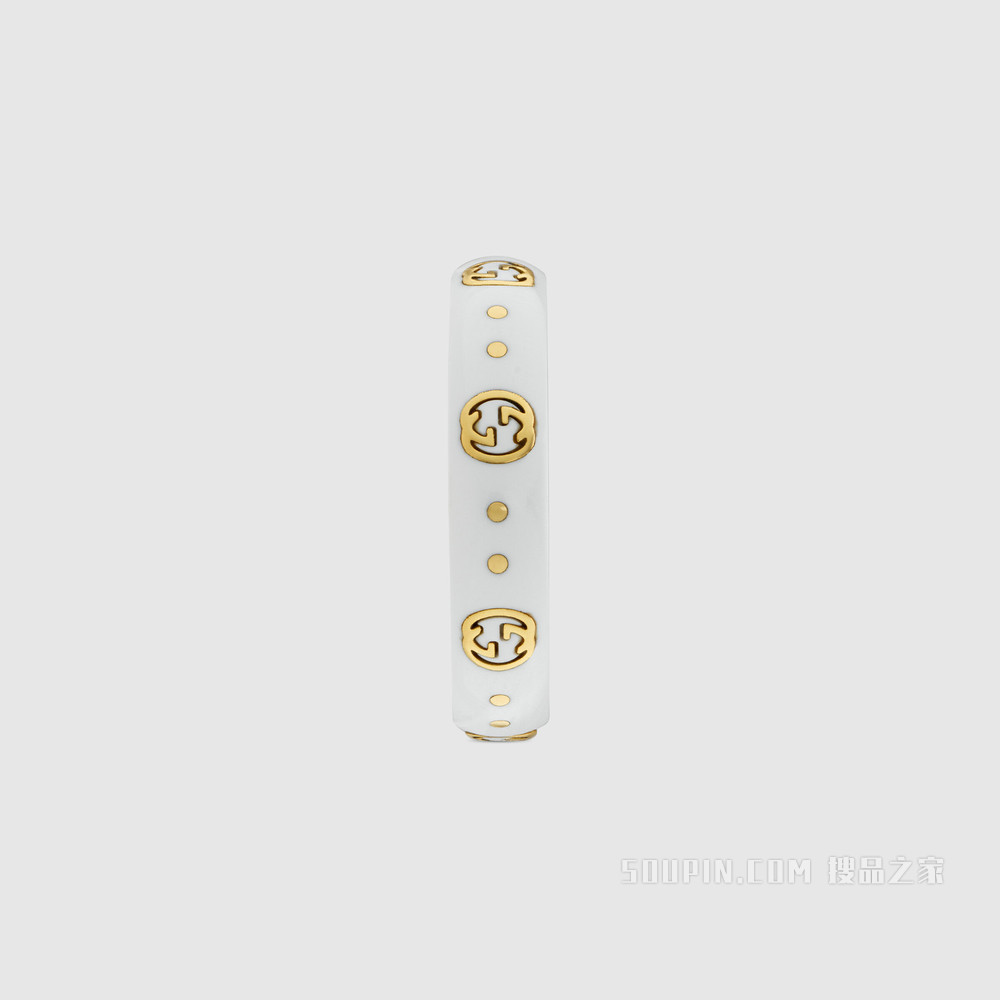 Icon系列互扣式双G戒指 18K黄金/白色