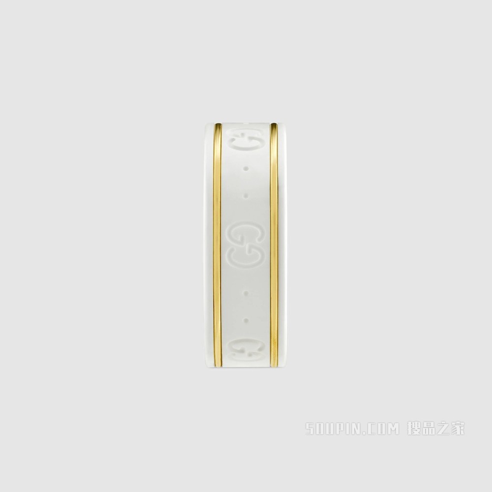Icon系列18K黄金戒指 18K黄金和白色氧化锆