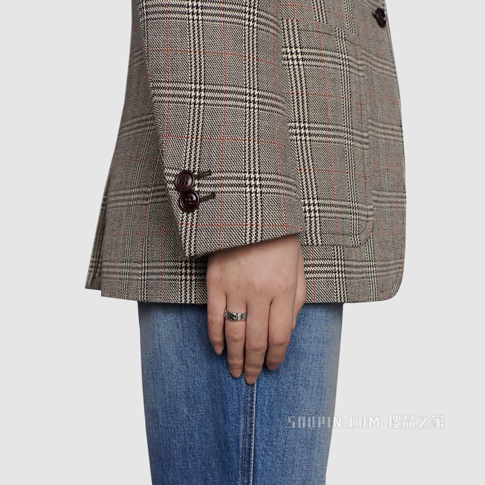 互扣式双G戒指 925纯银