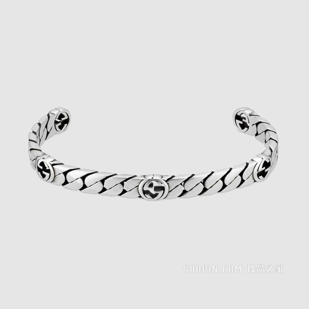 互扣式双G手镯 925纯银