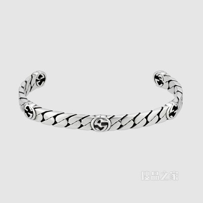 互扣式双G手镯 925纯银