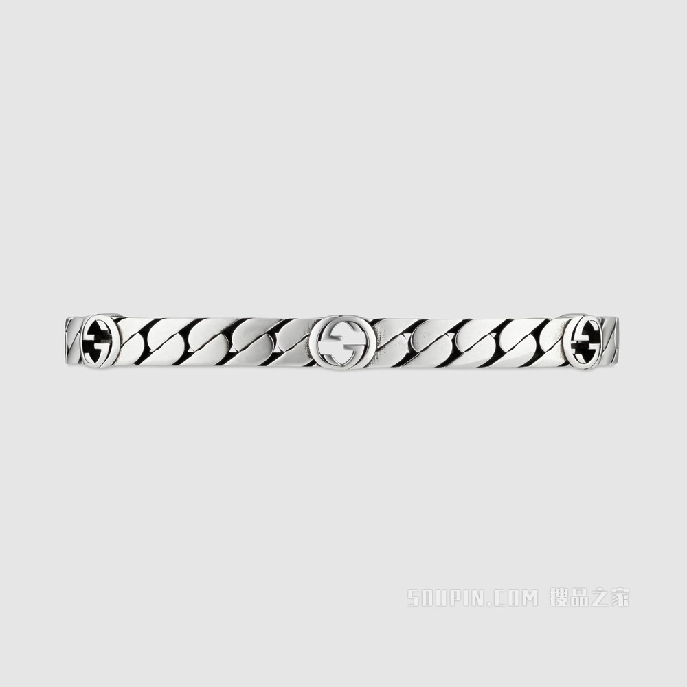 互扣式双G手镯 925纯银