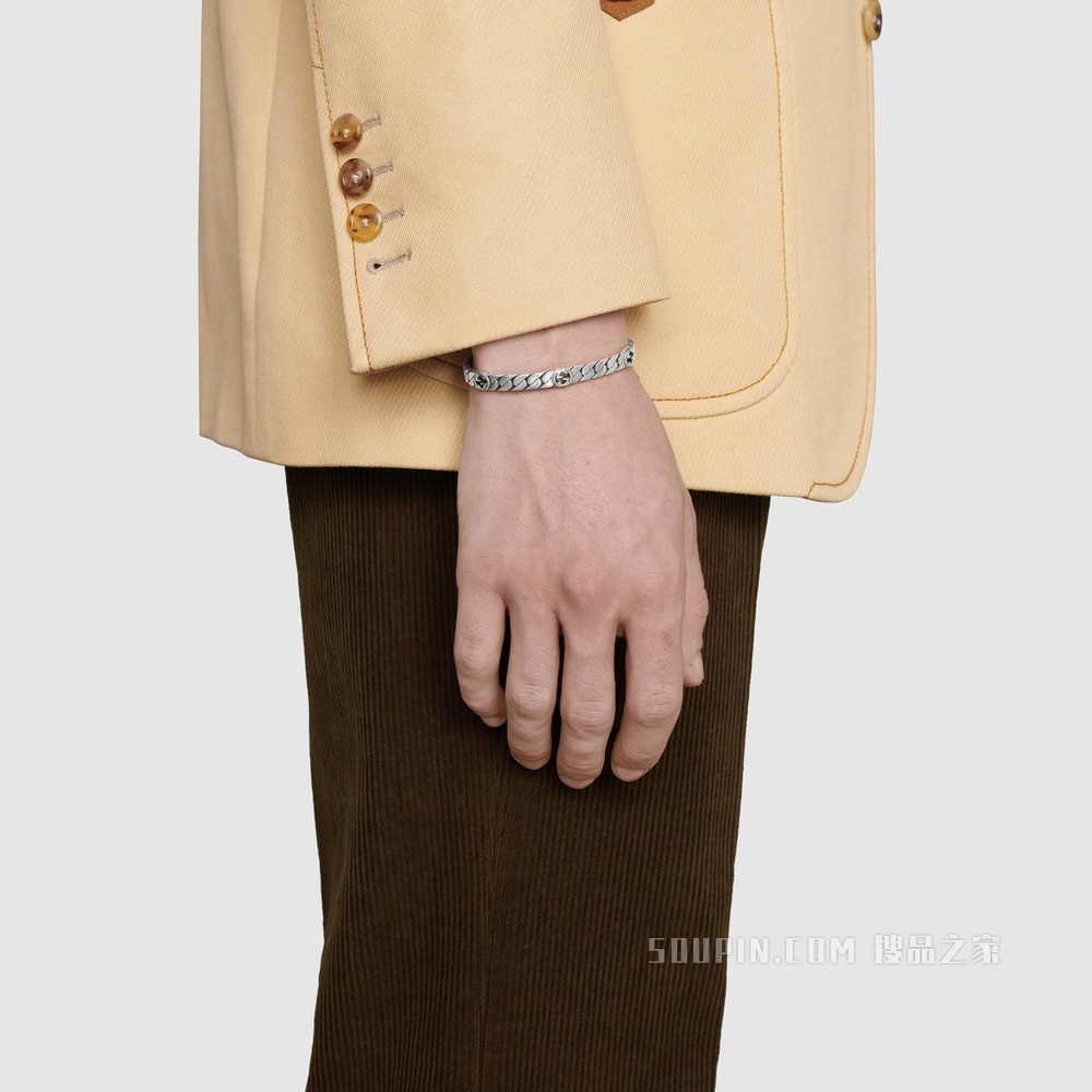 互扣式双G手镯 925纯银