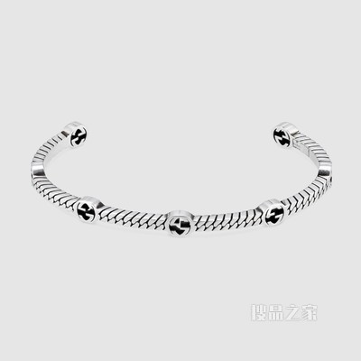 互扣式双G窄版手镯 925纯银