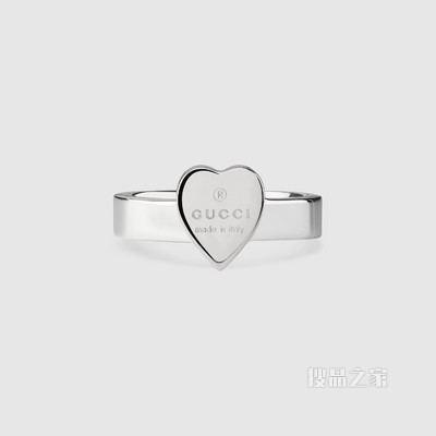 饰Gucci标识心形吊坠戒指 纯银