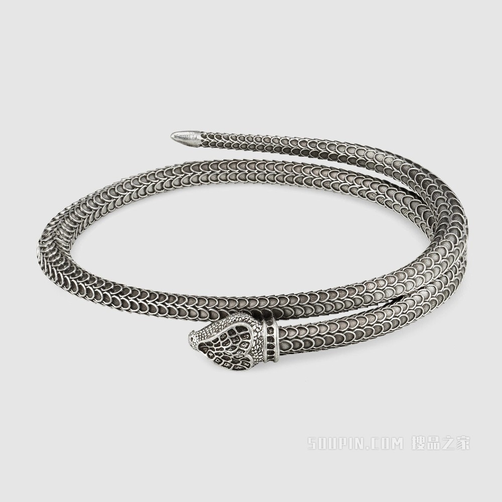 Gucci Garden 系列纯银灵蛇造型手镯 纯银