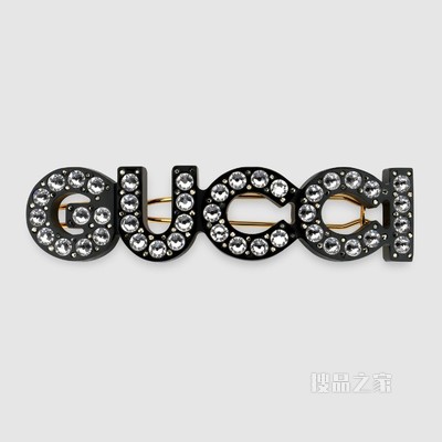 水晶“Gucci”发夹 金色调金属