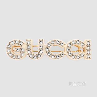 水晶“Gucci”发夹 金色调金属