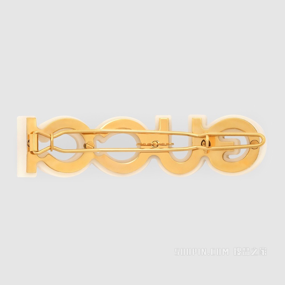 水晶“Gucci”发夹 金色调金属
